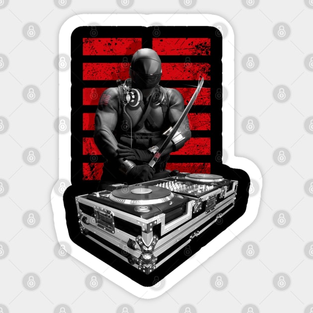 SNAKE EYES ON THE TURNTABLES Sticker by ROBZILLA